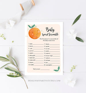 Editable Word Scramble Baby Shower Game Little Cutie Baby Shower Activity Gender Neutral Summer Word Search Corjl Template Printable 0330