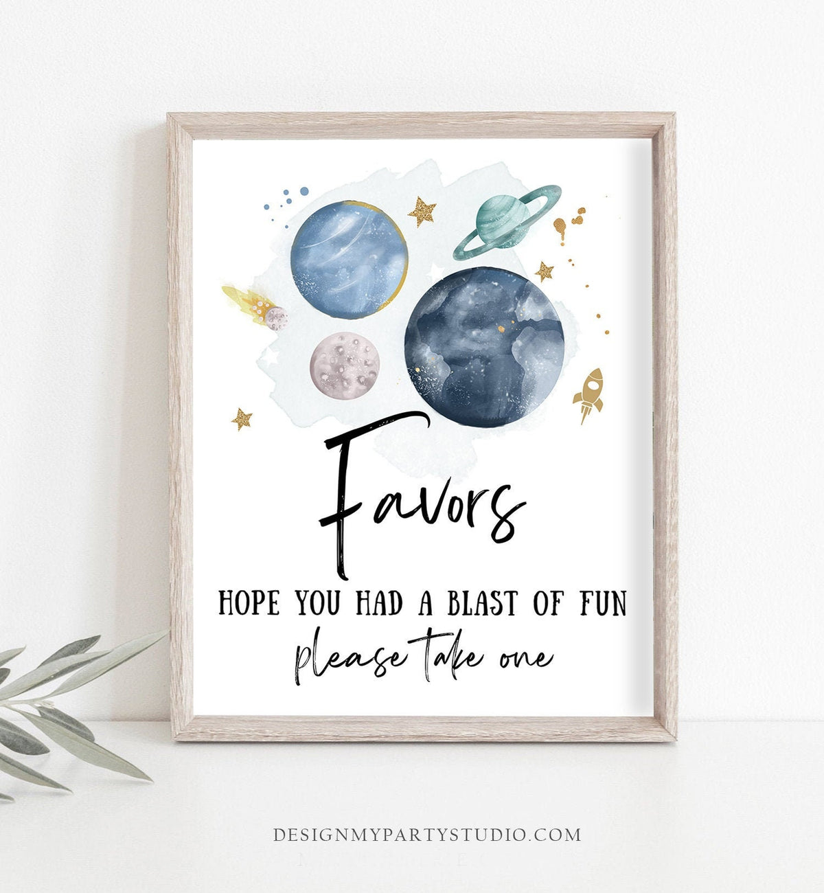 Favors Sign Space Party Sign Outer Space Birthday Sign Galaxy Party Decor Favors Table Thank You Boy Take a Treat Planets Printable 0357
