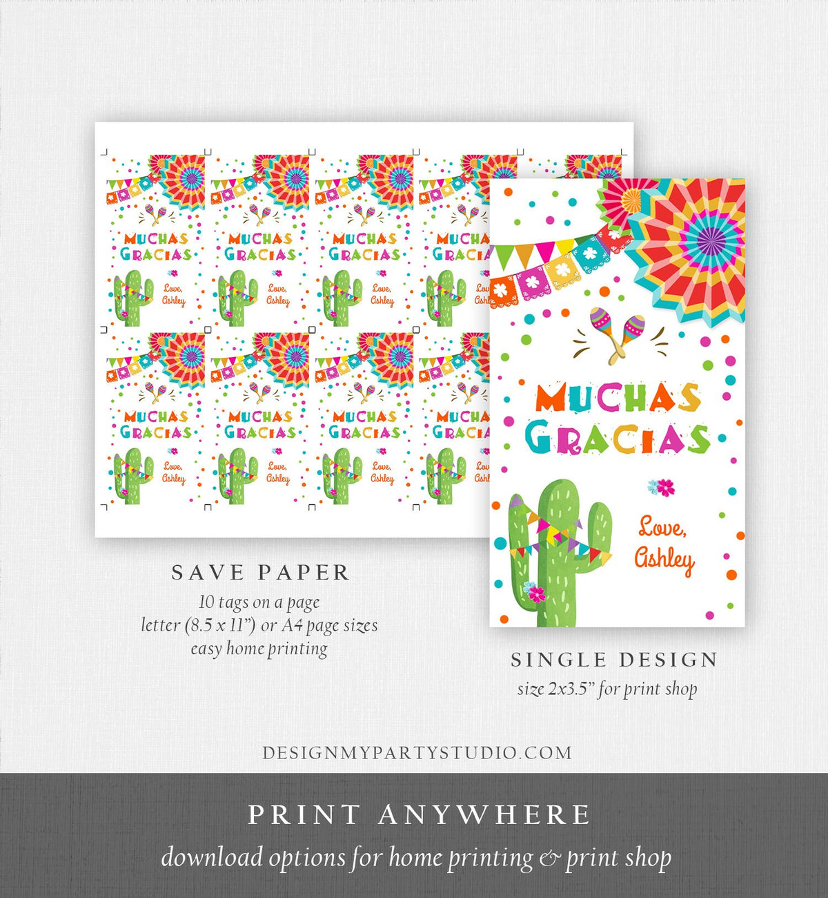 Editable Cactus Fiesta Favor Tags Fiesta Thank You Tags Mexican Muchas Gracias Bridal Shower Succulent Birthday Corjl Template 0045