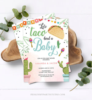 Editable Taco Bout a Baby Shower Invitation Boy Cactus Mexican Fiesta Baby Shower Taco Download Printable Invitation Template Corjl 0254