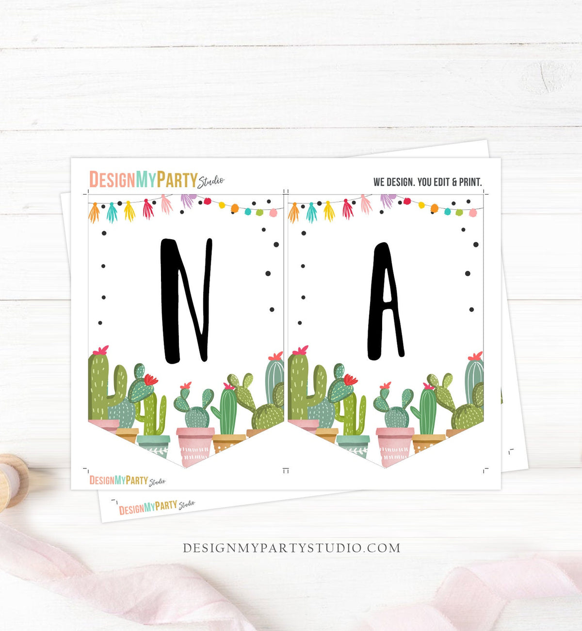 Nacho Average Bride Banner Bridal Shower Wedding Shower Banner Fiesta Cactus Succulent Green Pink Fiesta Digital Download Printable 0254