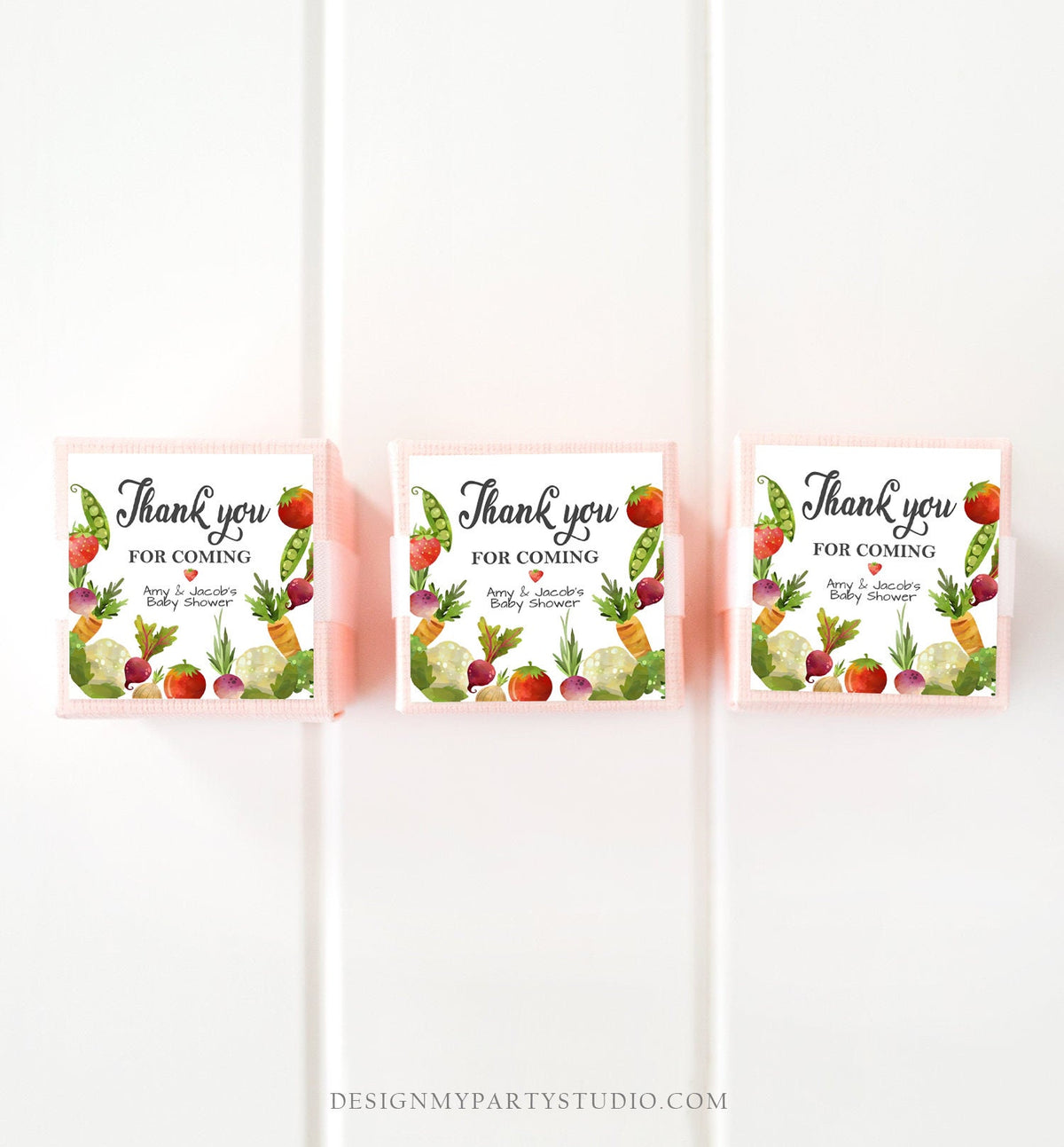 Editable Locally Grown Thank You Tag Birthday Farmers Market Favor Tag Baby Shower Vegetable Veggies Gender Neutral Template Printable 0144