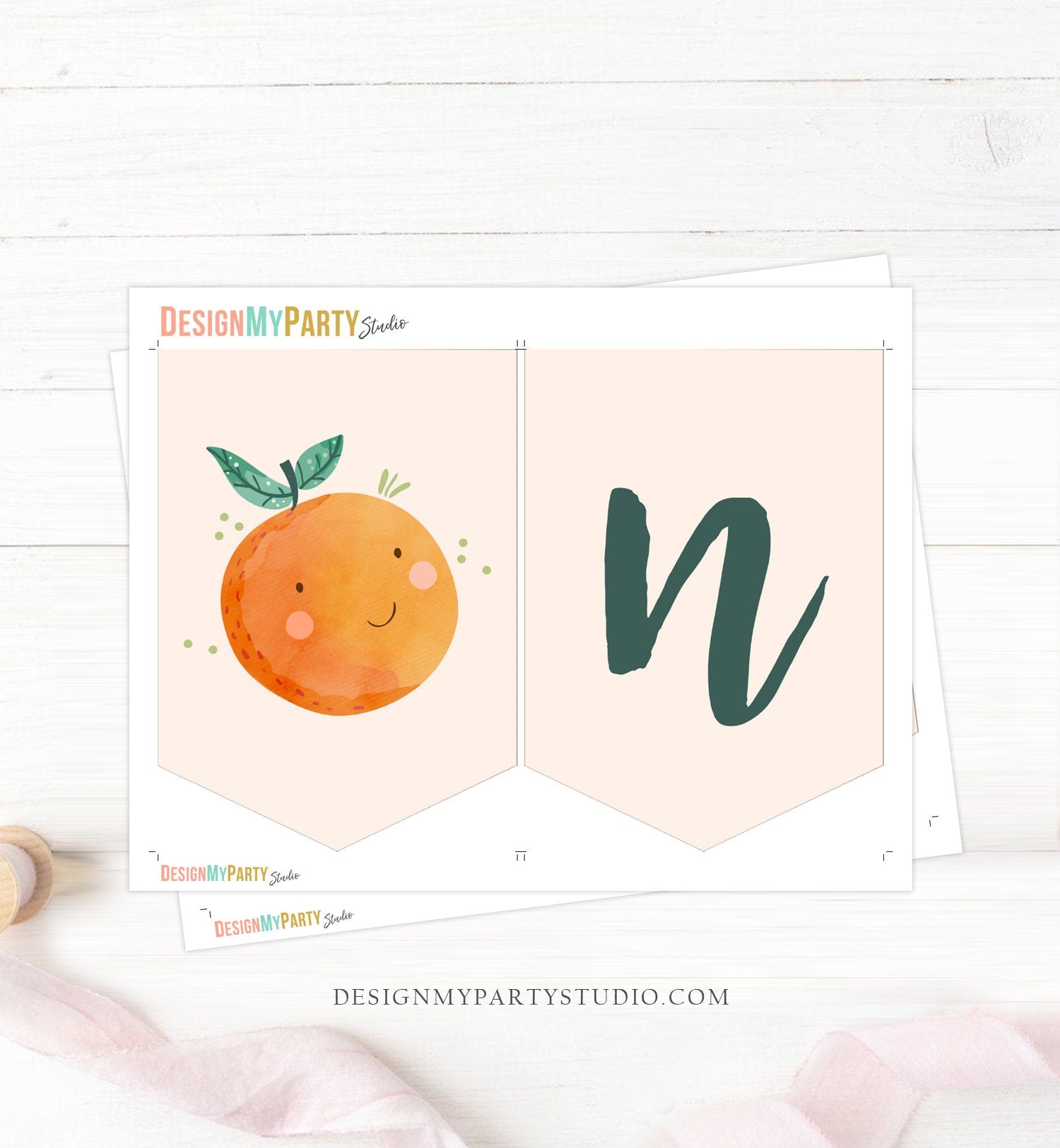 Little Cutie High Chair Banner Oranges 1st First Birthday Girl Boy High Chair ONE Banner Party Decor Cutie Citrus PRINTABLE Digital 0330