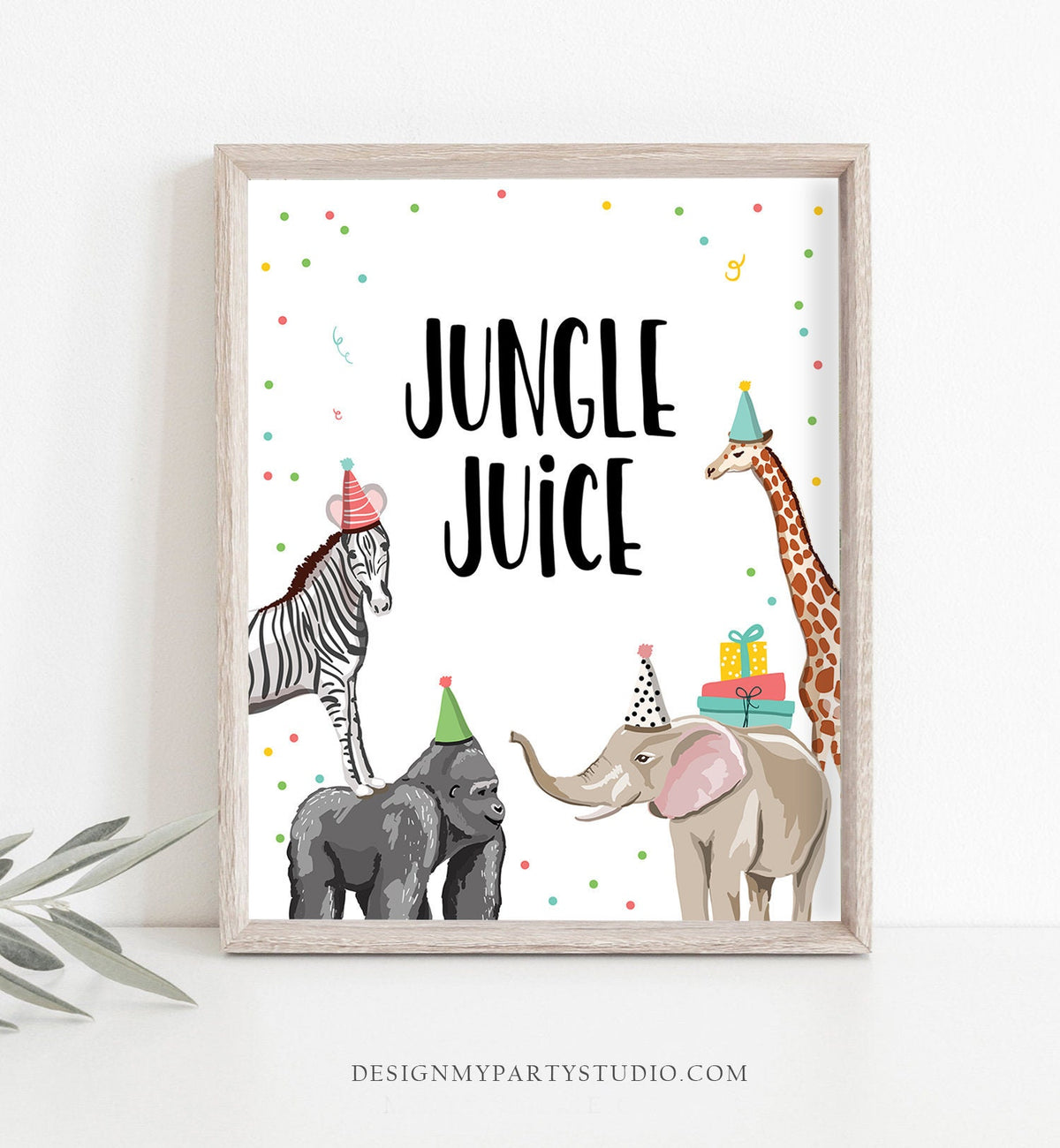 Jungle Juice Sign Drinks Table Decor Safari Animals Birthday Wild One Animals Girl Party Animals Table Sign Zoo Party Jungle Printable 0142