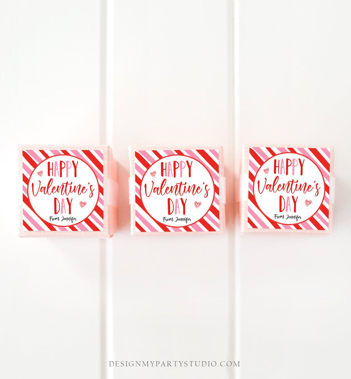 Editable Valentine&#39;s Day Cookie Tags Happy Valentine&#39;s Day Cookies Tag Sticker Pink Red Valentines Day Card Digital Template Printable 0370