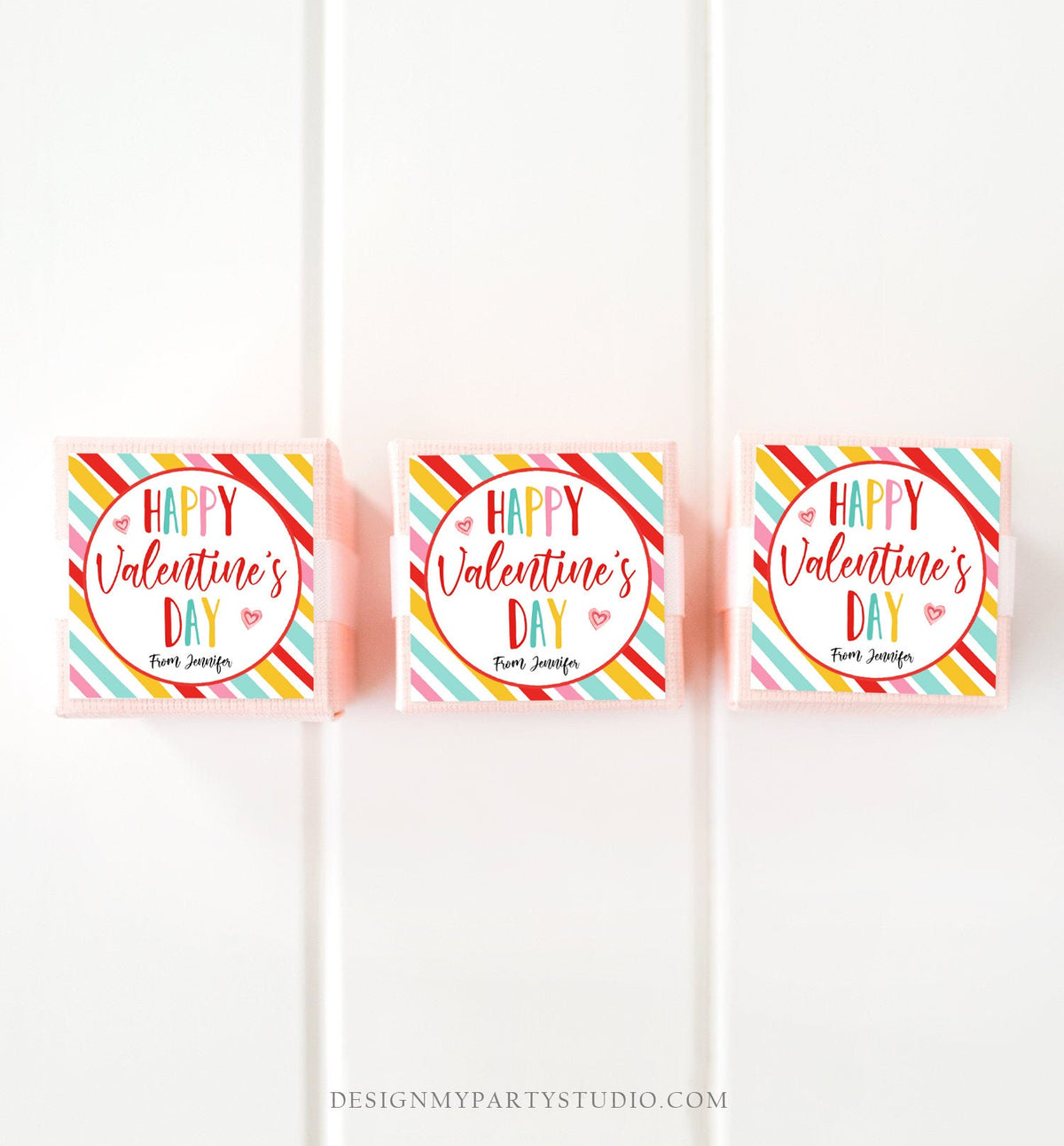 Editable Valentine&#39;s Day Cookie Tags Happy Valentine&#39;s Day Cookies Tag Sticker Pink Purple Teal Valentines Day Labels Digital PRINTABLE 0370