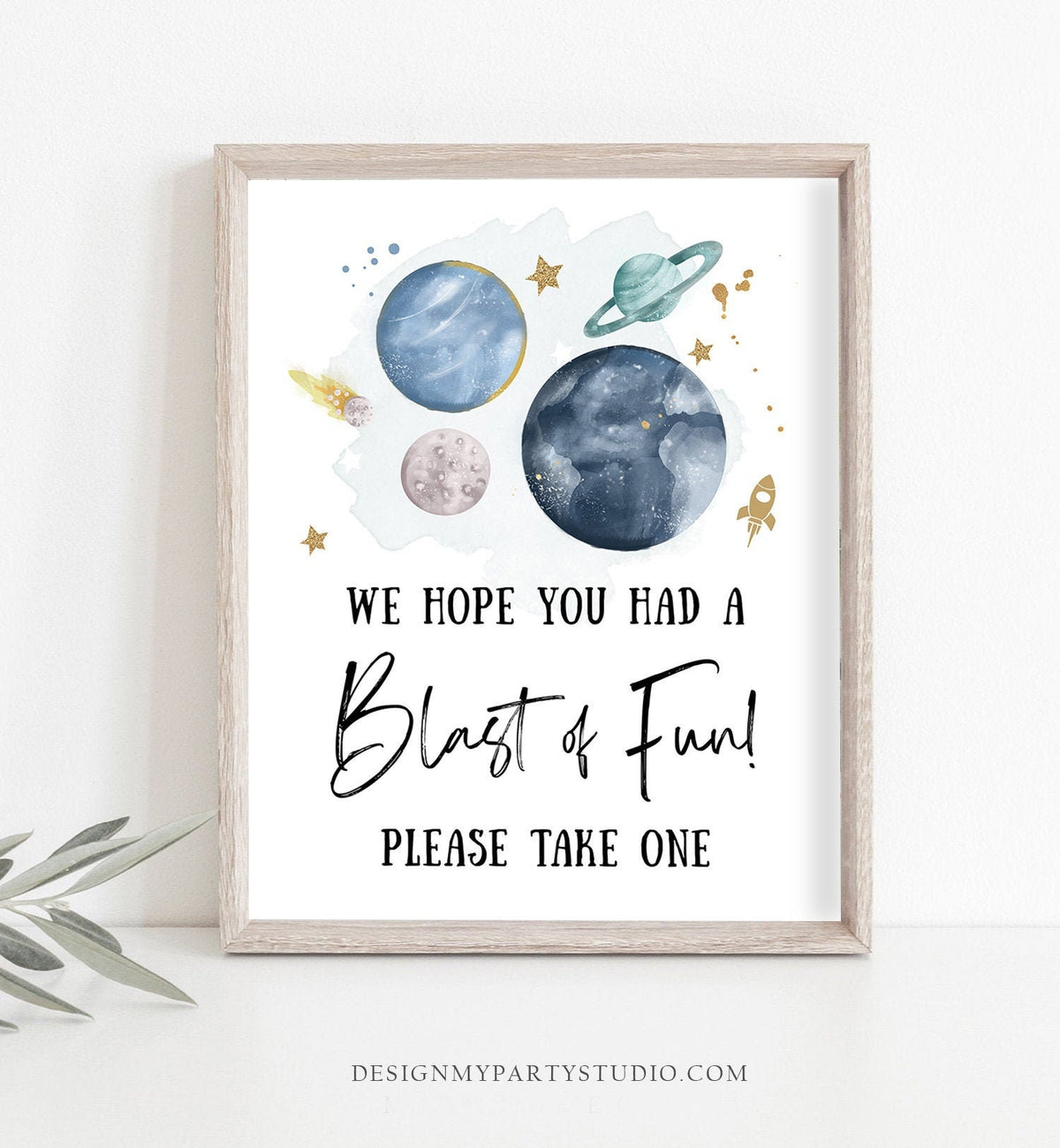 Favors Sign Space Party Sign Outer Space Birthday Sign Blast of Fun Party Decor Favors Table Thank You Boy Take Treat Planets Printable 0357