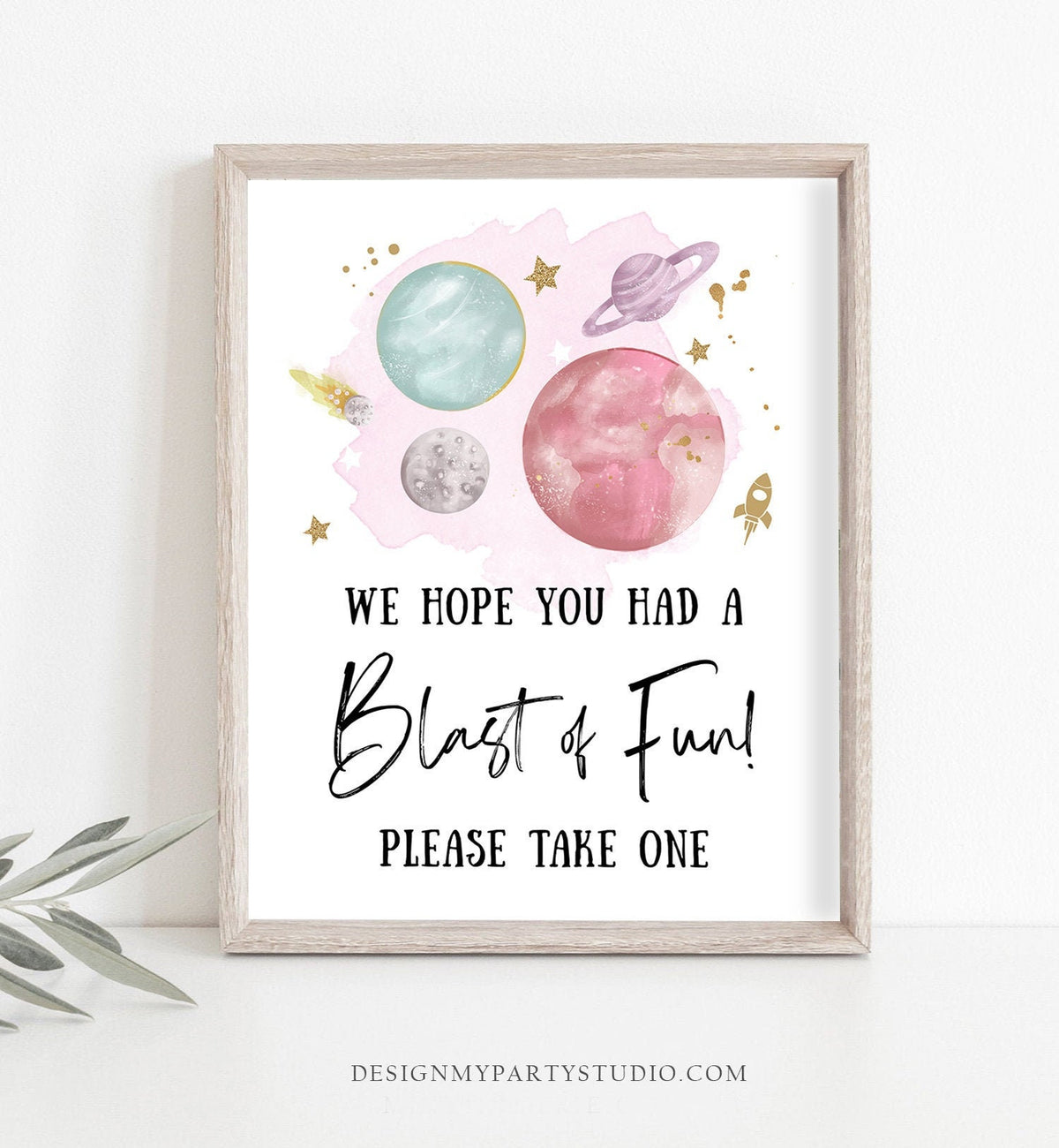 Favors Sign Space Party Sign Outer Space Birthday Sign Blast Fun Party Decor Favors Table Thank You Girl Take Treat Planets Printable 0357