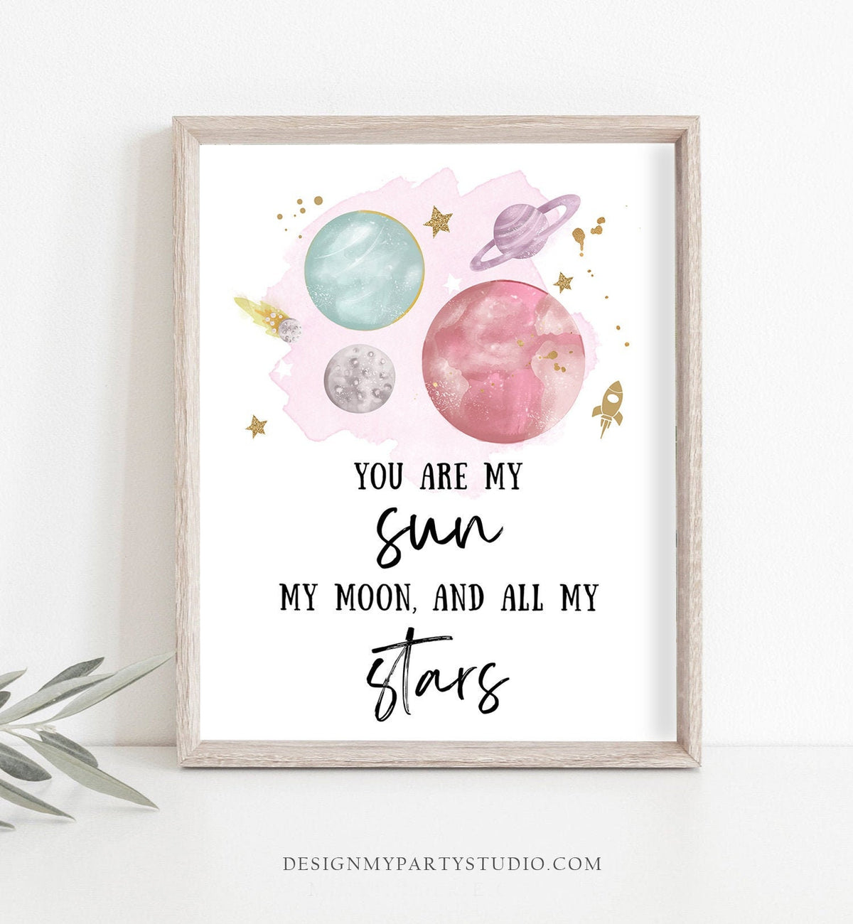 Space Birthday Party Decor You Are My Sun Moon All My Stars Sign Outer Space Birthday Sign Galaxy Girl Planets Nursery Decor Printable 0357