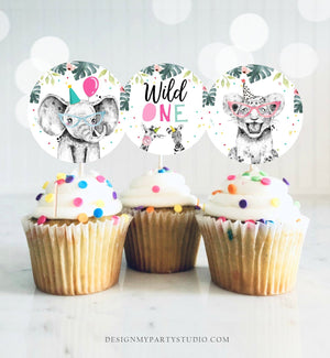Party Animals Cupcake Toppers Favor Tags Birthday Party Decoration Safari Animals Zoo 1st Birthday Wild One download Digital PRINTABLE 0322