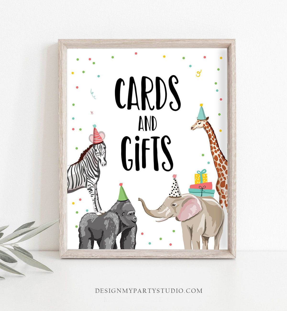 Cards and Gifts Birthday Sign Party Animals Wild Safari Animals Thank You Table Gift Sign Zoo Gender Neutral Decor Download Printable 0142