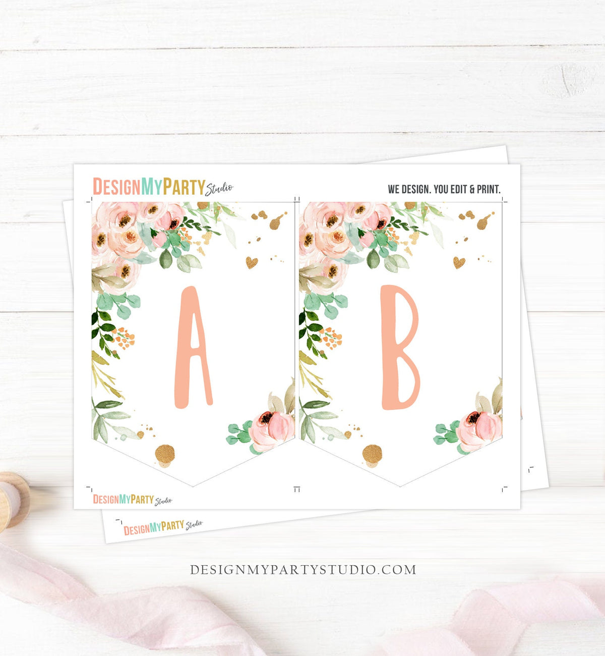 Floral A-Z Birthday Banner Girl Miss Onederful Alphabet Numbers Banner Wild One First Happy Birthday Banner Decor Download Printable 0147