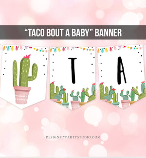 Taco 'Bout Two Banner Taco Twosday Birthday Banner Taco Bout Two 2nd Birthday Cactus Succulent Green Fiesta Download PRINTABLE DIGITAL 0254
