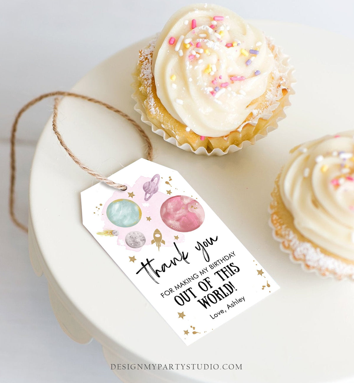Editable Outer Space Favor Tag Space Birthday Thank you Label Galaxy Gift Tag Trip Out Of This World Planets Digital Template Printable 0357
