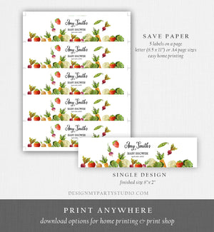 Editable Farmers Market Water Bottle Labels Baby Shower Birthday Locally Grown Fruit Vegetables Farm Barn Tag Printable Template Corjl 0144
