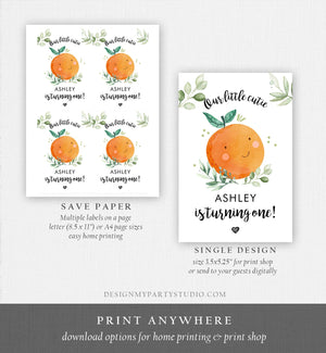 Editable Little Cutie Capri Sun Labels Juice Pouch Labels Cutie Birthday Rustic Girl Orange Juice Cup Download Corjl Template Printable 0330