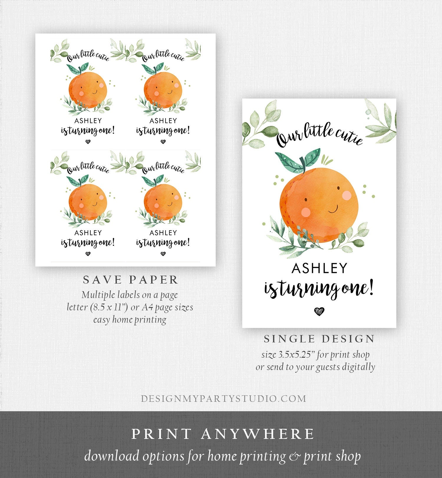 Editable Little Cutie Juice Pouch Label Juice Favors Cutie Birthday Rustic Girl Orange Juice Cup Digital Download Template Printable 0330