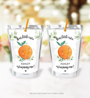 Editable Little Cutie Capri Sun Labels Juice Pouch Labels Cutie Birthday Rustic Girl Orange Juice Cup Download Corjl Template Printable 0330