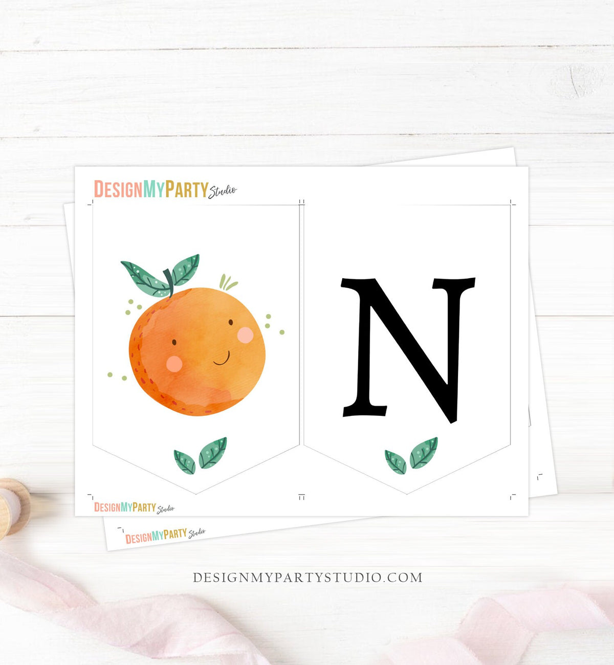 Little Cutie High Chair Banner Oranges 1st First Birthday Girl Boy High Chair ONE Banner Party Decor Cutie Citrus PRINTABLE Digital 0330