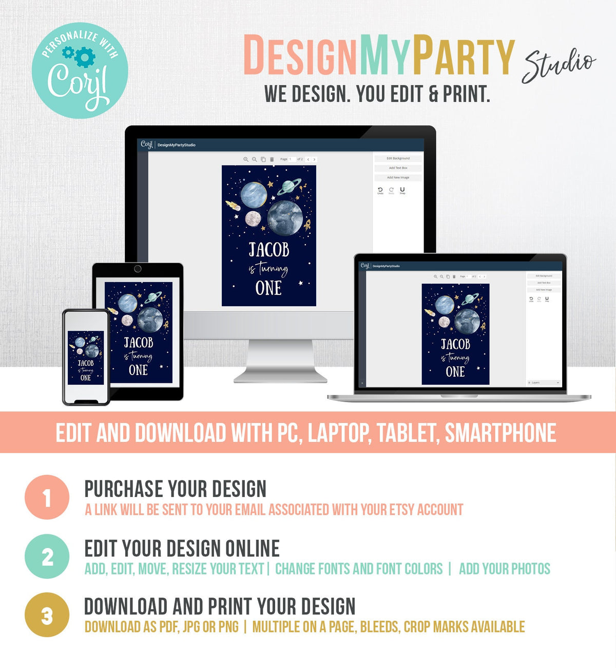 Editable Outer Space Juice Pouch Label Juice Favors Planets Astronaut Rocket Boy Birthday Blue Digital Download Template Printable 0357