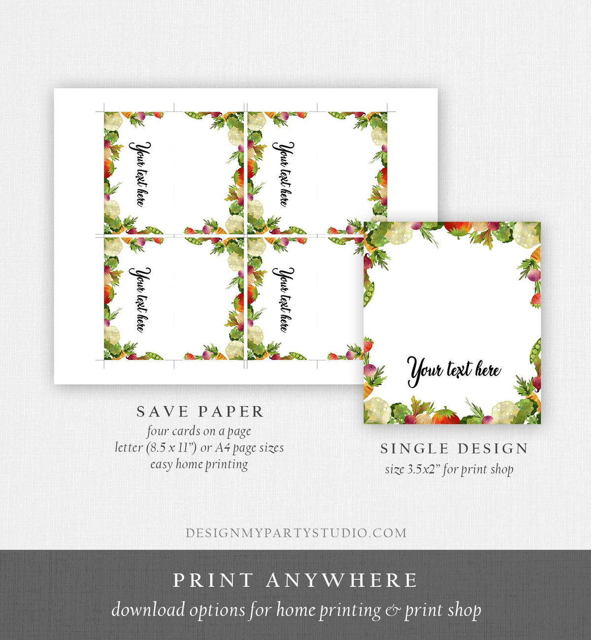 Editable Farmers Market Food Labels Locally Grown Baby Shower Birthday Party Couples Fruit Vegetables Farm Card Decor Digital Template 0144