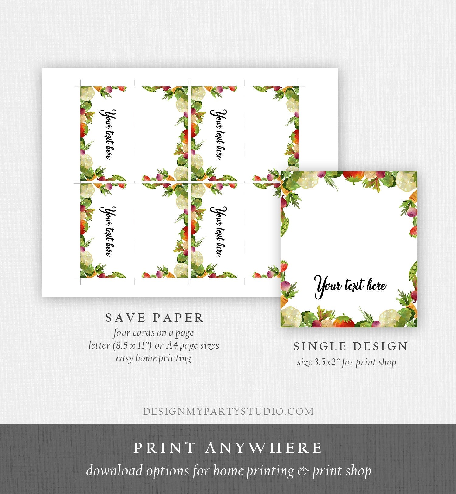 Editable Farmers Market Food Labels Locally Grown Baby Shower Birthday Party Couples Fruit Vegetables Farm Card Decor Digital Template 0144