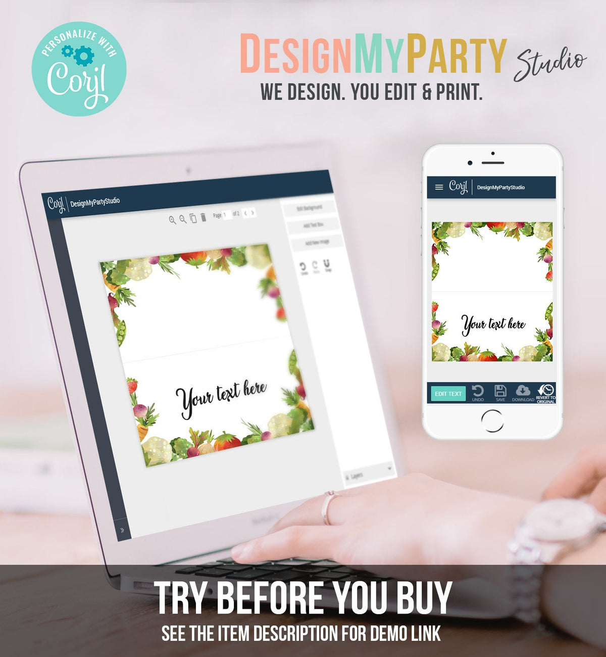 Editable Farmers Market Food Labels Locally Grown Baby Shower Birthday Party Couples Fruit Vegetables Farm Card Decor Digital Template 0144