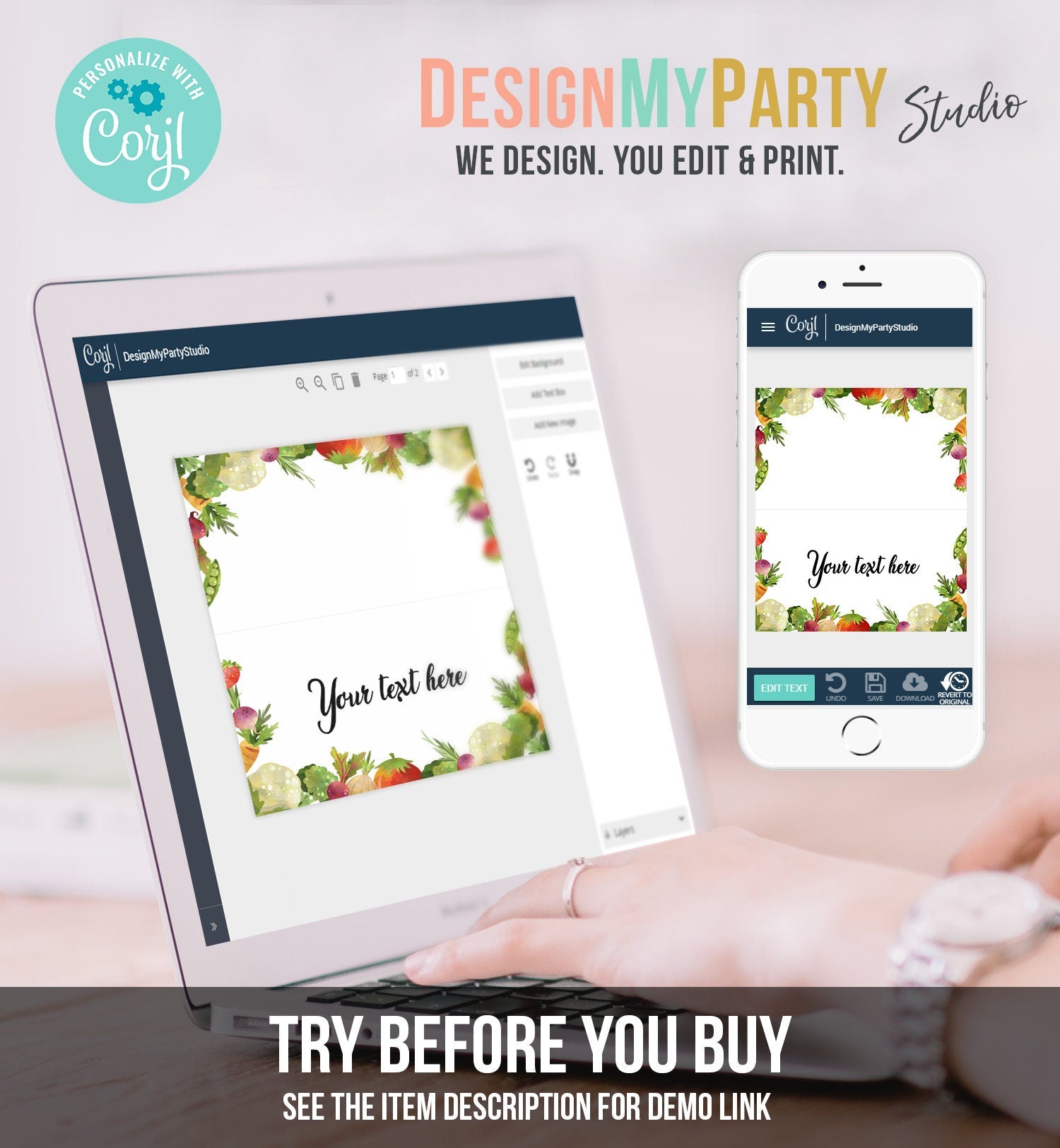 Editable Farmers Market Food Labels Locally Grown Baby Shower Birthday Party Couples Fruit Vegetables Farm Card Decor Digital Template 0144