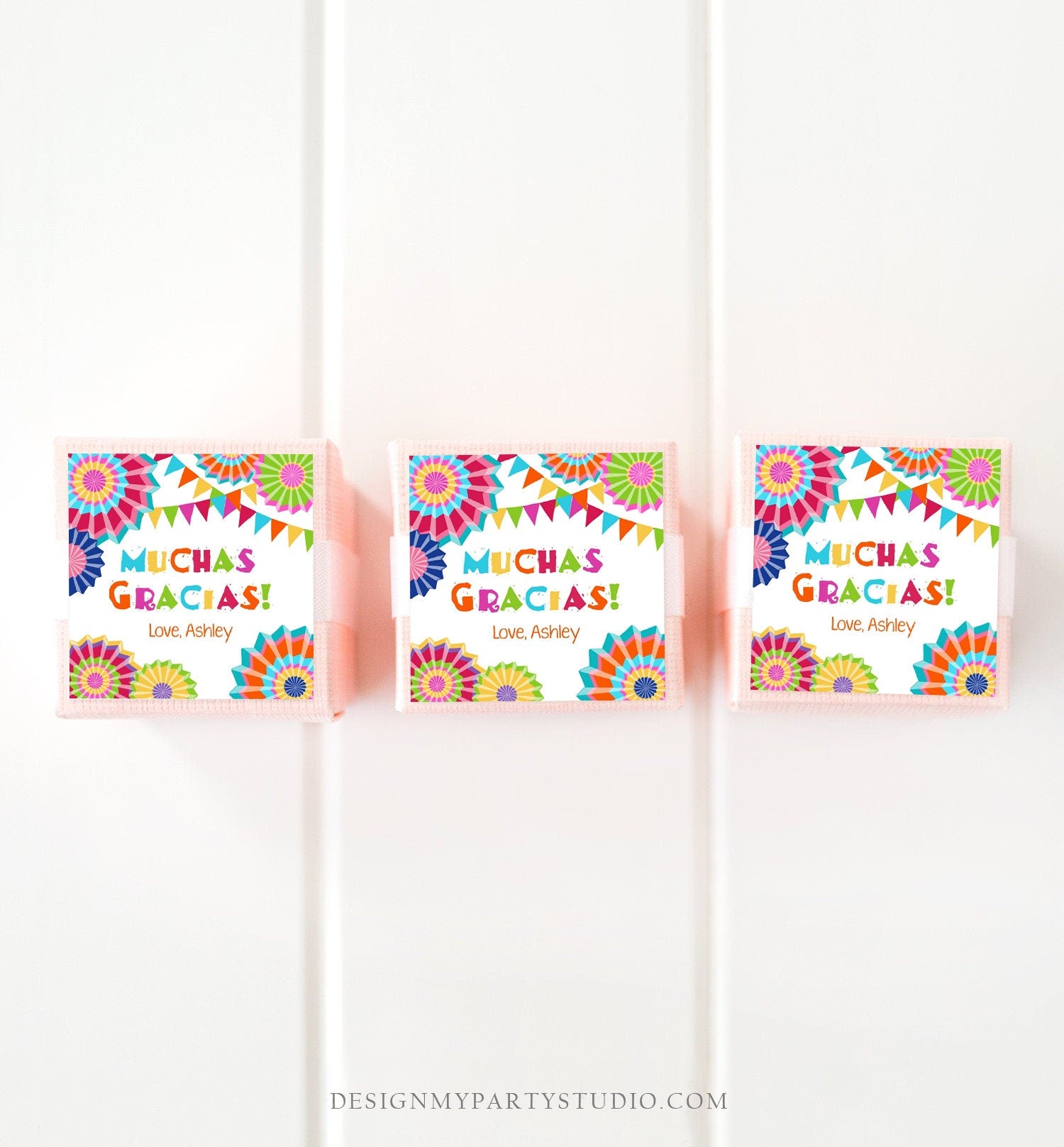 Editable Muchas Gracias Fiesta Favor Tag Thank You Tags Cactus Succulent Mexican Birthday Baby Bridal Shower Taco Bout Corjl Template 0045