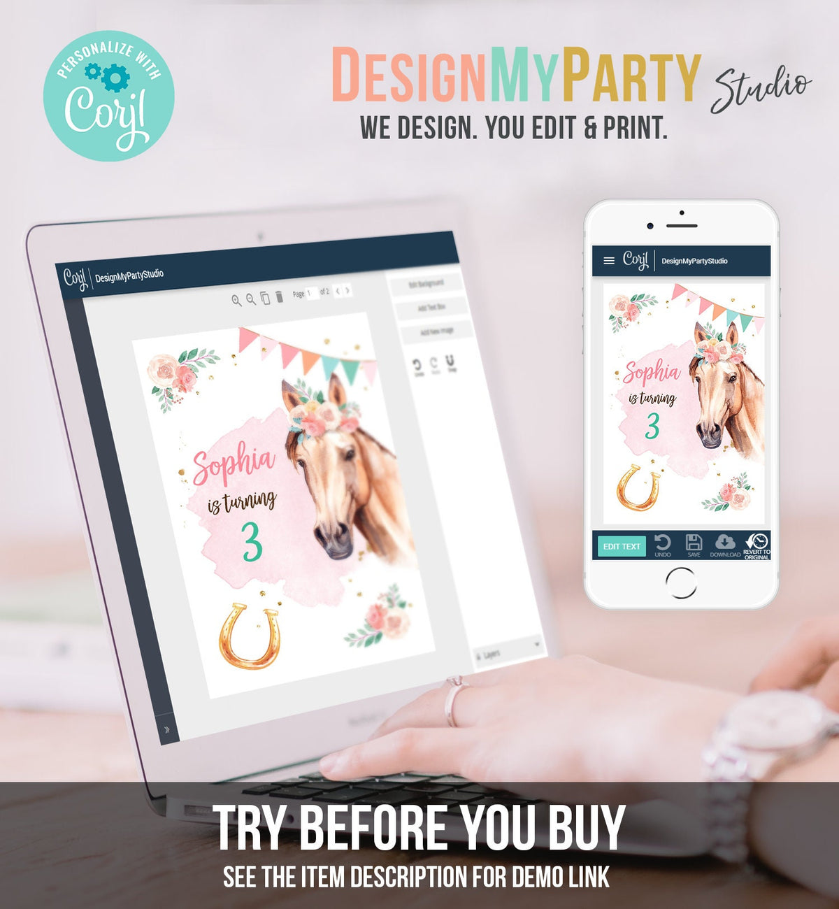 Editable Horse Birthday Juice Pouch Label Juice Favors Cowgirl Party Girl Birthday Decor Floral Digital Download Template Printable 0398