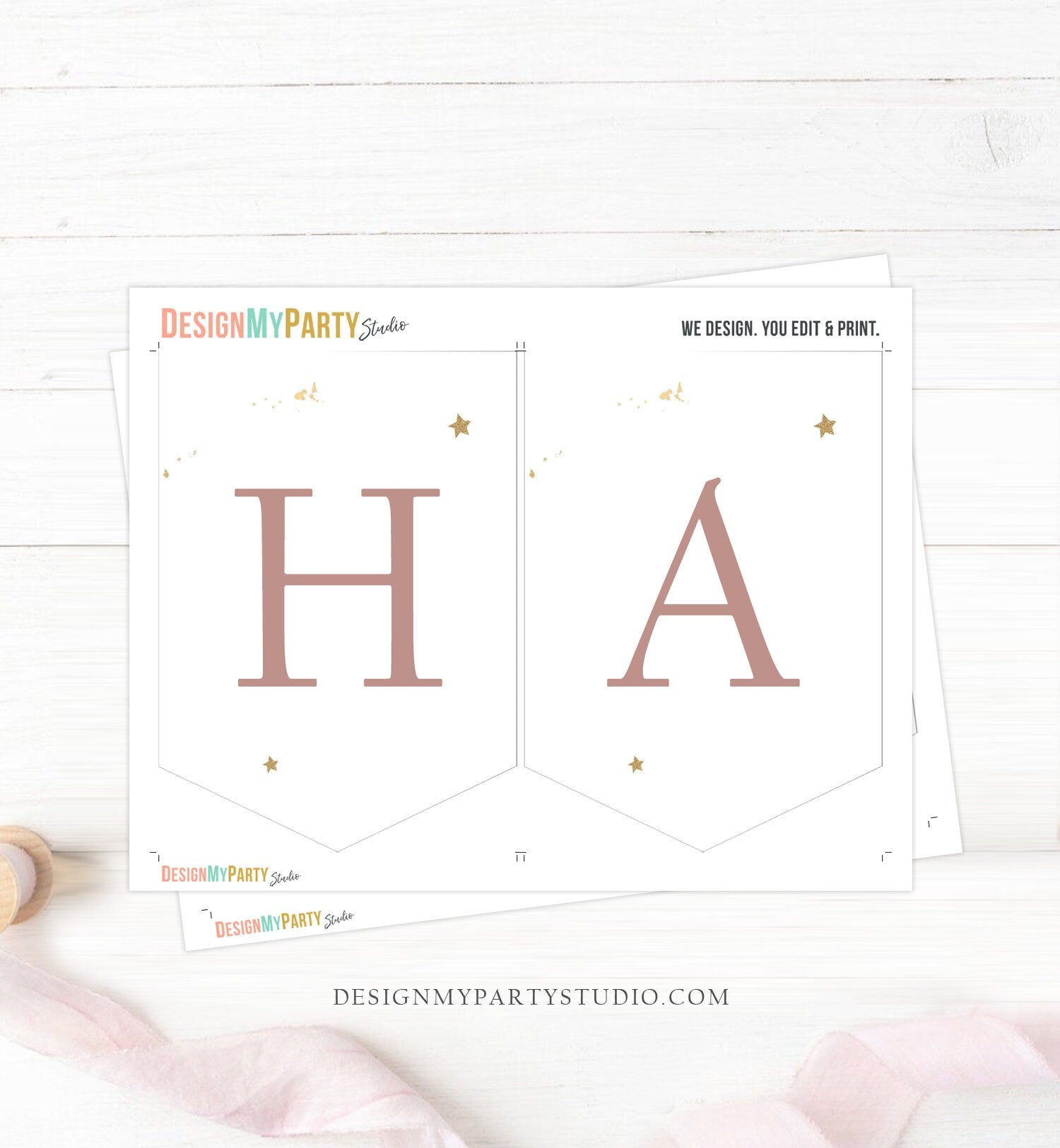 Happy Birthday Banner Rainbow Banner Girl Rainbow First Birthday Decorations Rainbow Boho Pastel Instant download PRINTABLE DIGITAL DIY 0387