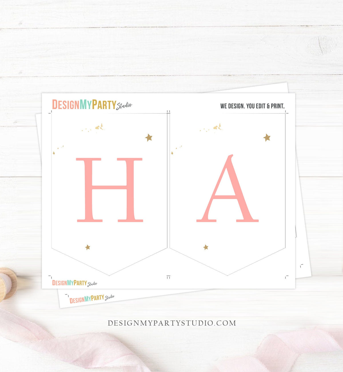 Happy Birthday Banner Rainbow Banner Girl Rainbow First Birthday Decorations Rainbow Boho Pastel Instant download PRINTABLE DIGITAL DIY 0387