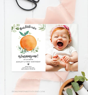 Editable Little Cutie Birthday Invitation Clementine Oranges Party Tutti Fruitti Orange Invite Citrus Download Printable Corjl Template 0330