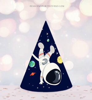 Printable Space Astronaut Party Hats Outer Space Birthday Party Boy Girl Galaxy Planets Around the Sun Decoration DIY PRINTABLE Digital 0259