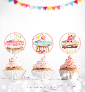Cupcake Decorating Party Baking Cupcake Toppers Baking Birthday Girl Awards Competition Sticker Tag Judging Download Digital PRINTABLE 0364