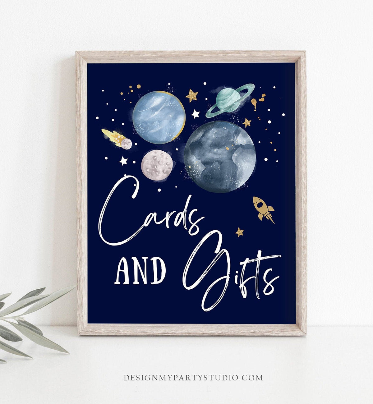 Cards and Gifts Sign Space Party Sign Outer Space Birthday Sign Galaxy Party Decor Gifts Table Boy Astronaut Sign Planets Printable 0357