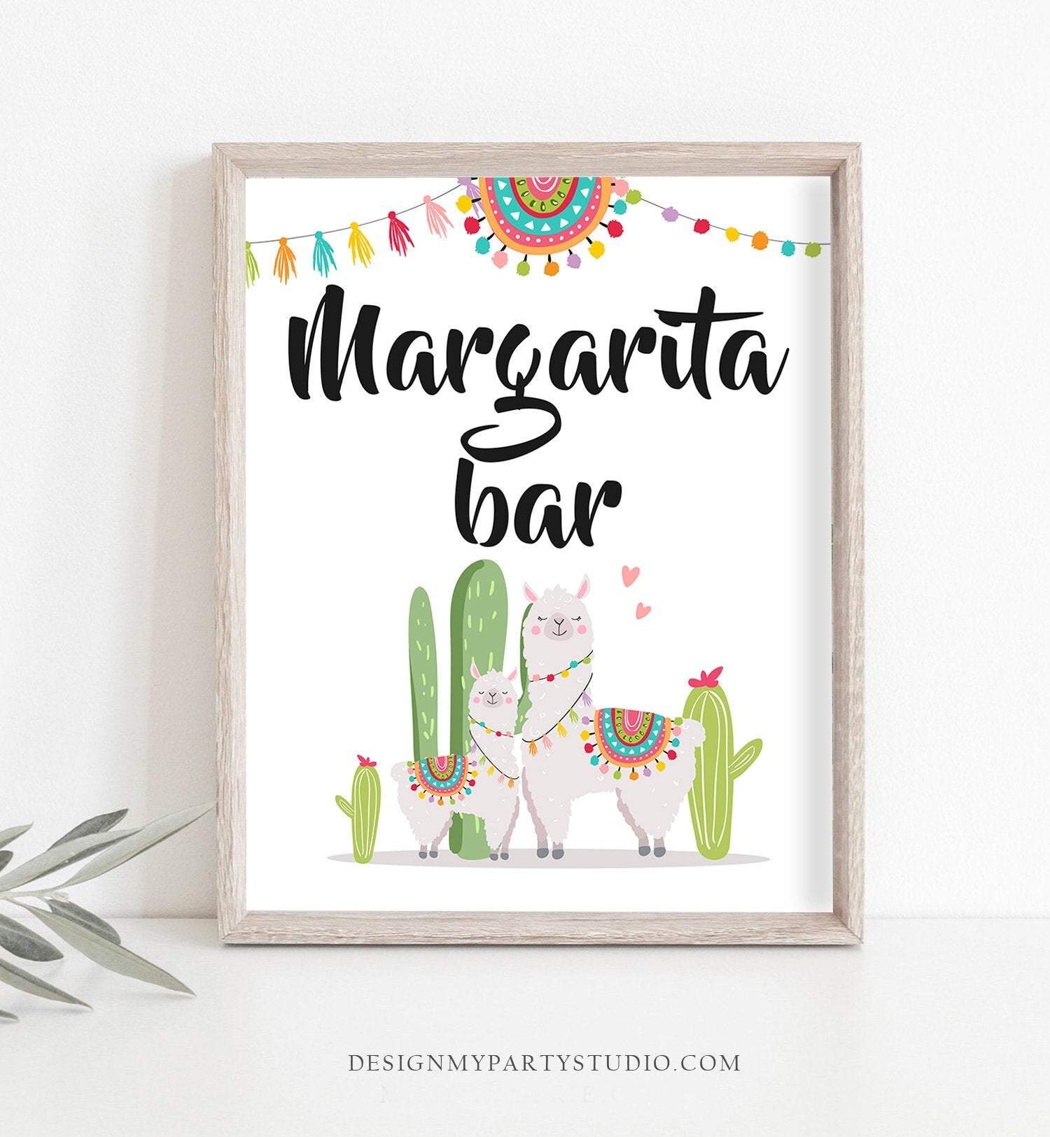 Margarita Bar Sign Llama Fiesta Theme Baby Shower Couples Shower Decor - Design My Party Studio margarita-bar-sign-llama-fiesta-theme-baby-shower-couples-shower-decor-design-my-party-studio