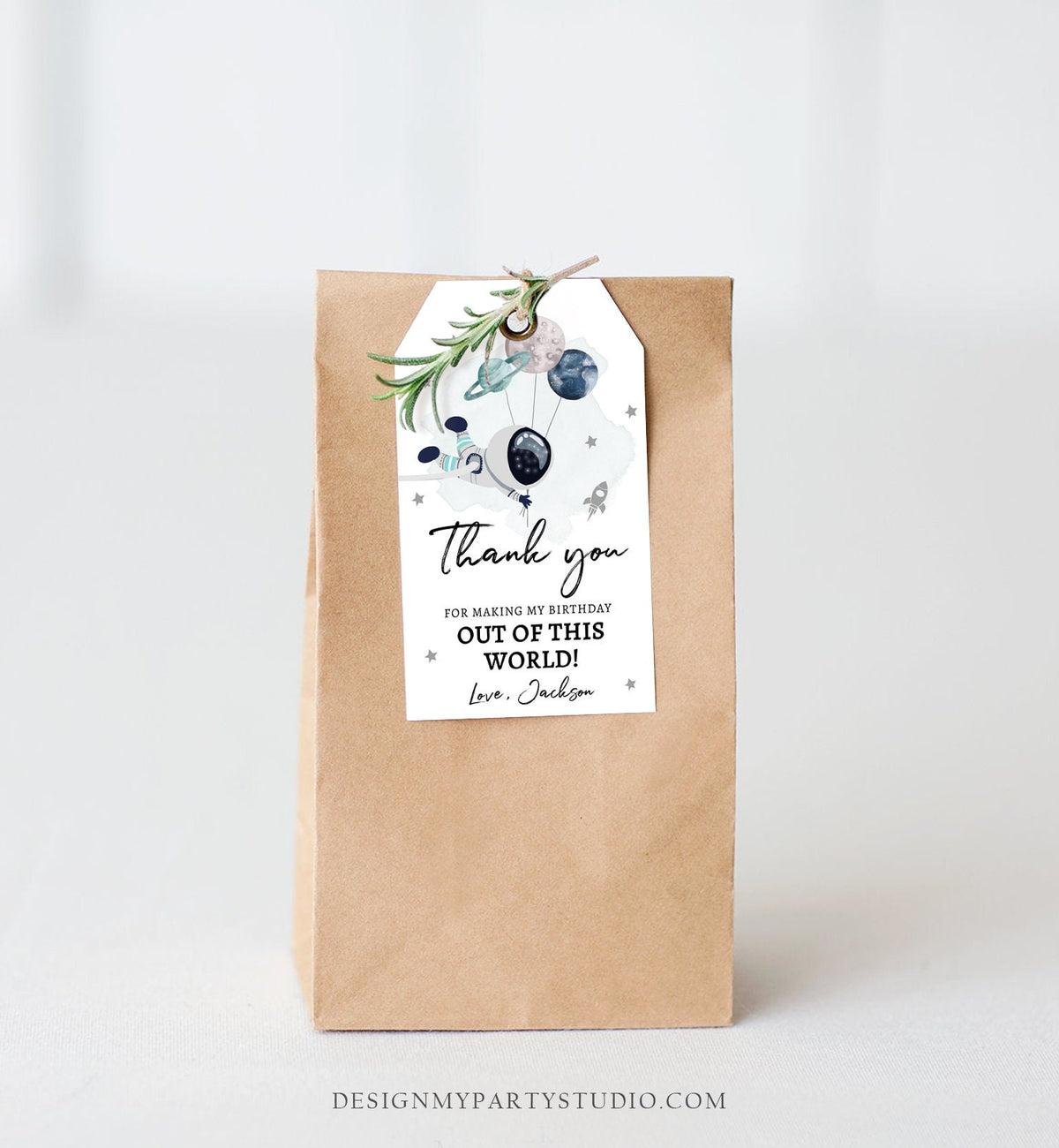 Editable Outer Space Favor Tag Astronaut Birthday Thank You Label Galaxy Gift Tags Trip Out Of World Planets Digital Template Printable 0366
