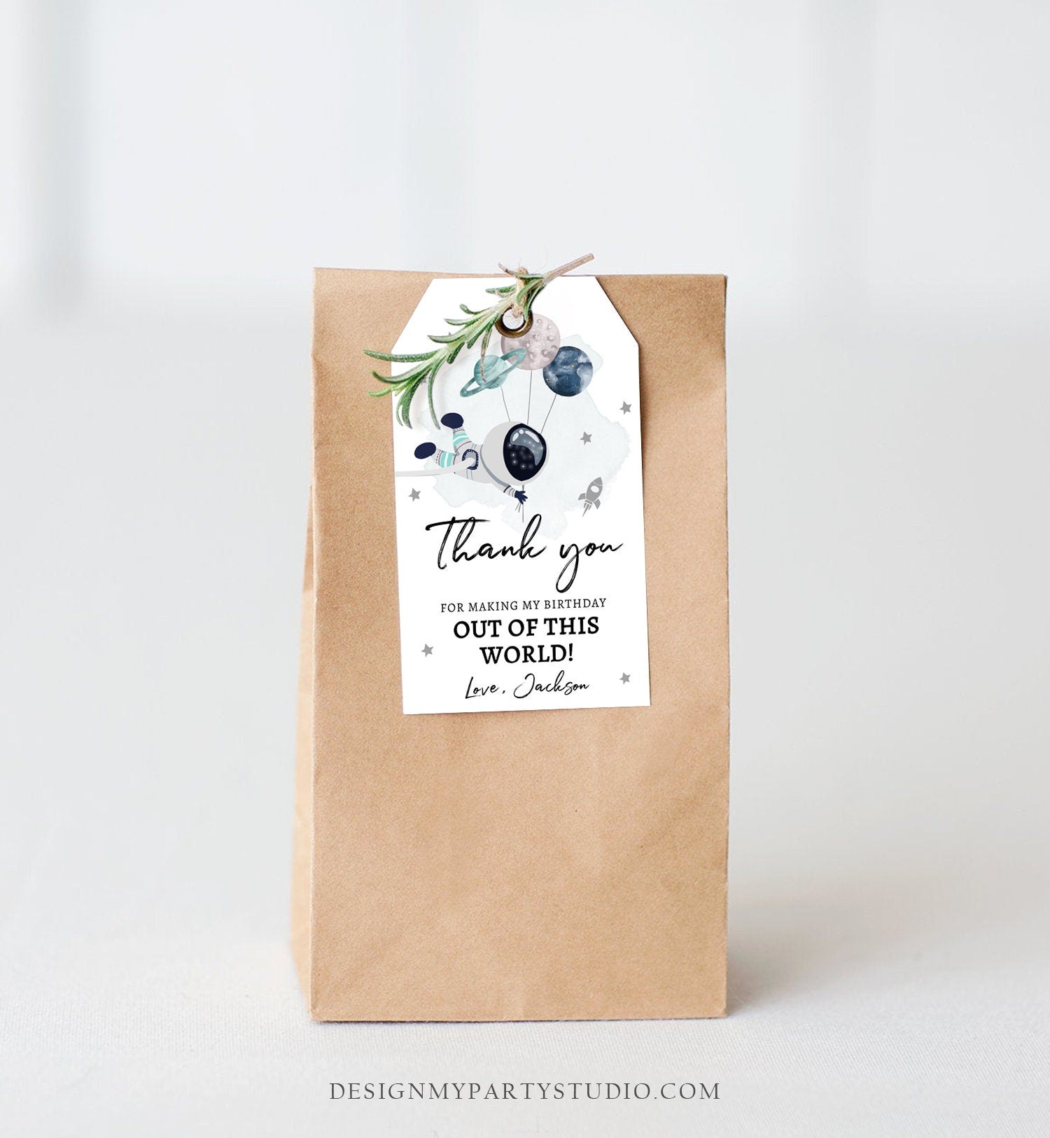 Editable Outer Space Favor Tag Astronaut Birthday Thank You Label Galaxy Gift Tags Trip Out Of World Planets Digital Template Printable 0366