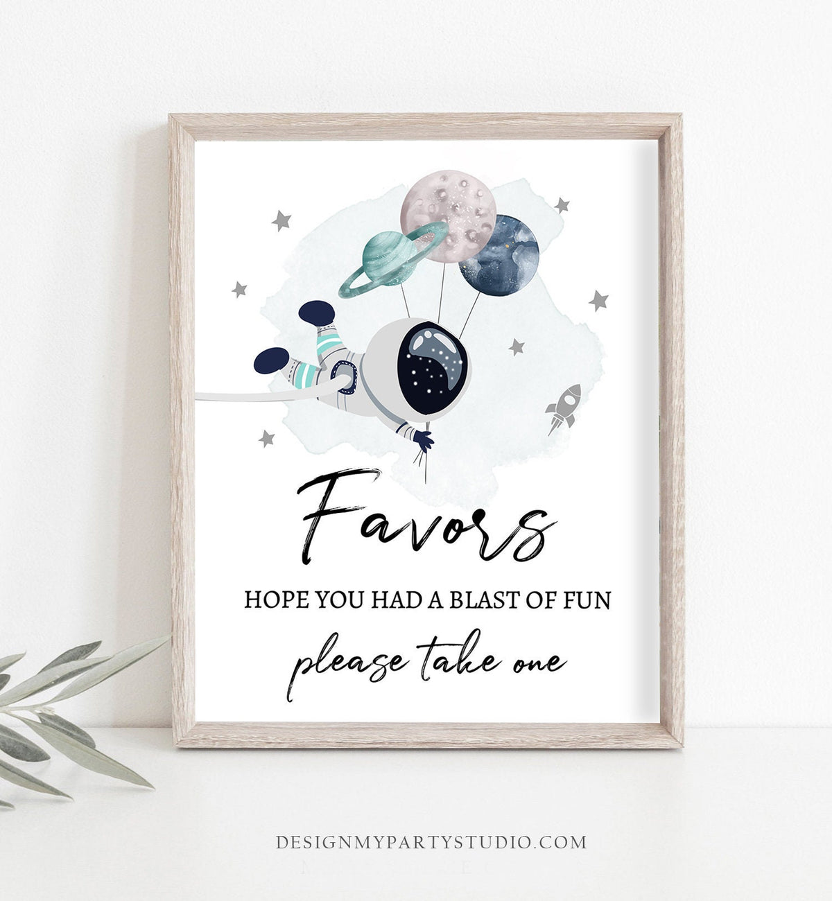 Favors Sign Space Party Sign Outer Space Birthday Sign Galaxy Party Decor Favors Table Thank You Boy Take a Treat Planets Printable 0366