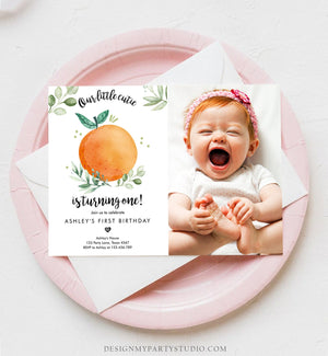 Editable Little Cutie Birthday Invitation Clementine Oranges Party Tutti Fruitti Orange Invite Citrus Download Printable Corjl Template 0330