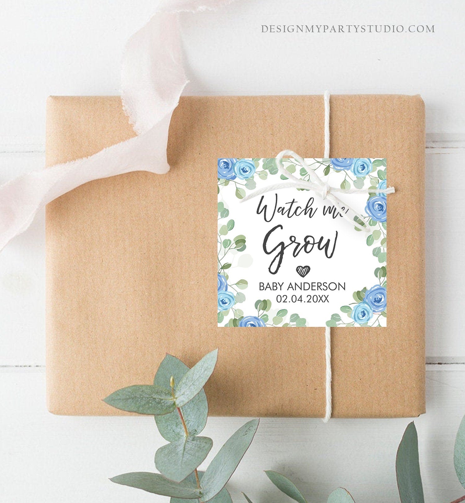 succulent plant tags Editable Watch Me Grow Tags Baby Shower Favor Tags Plant Tags Cactus S