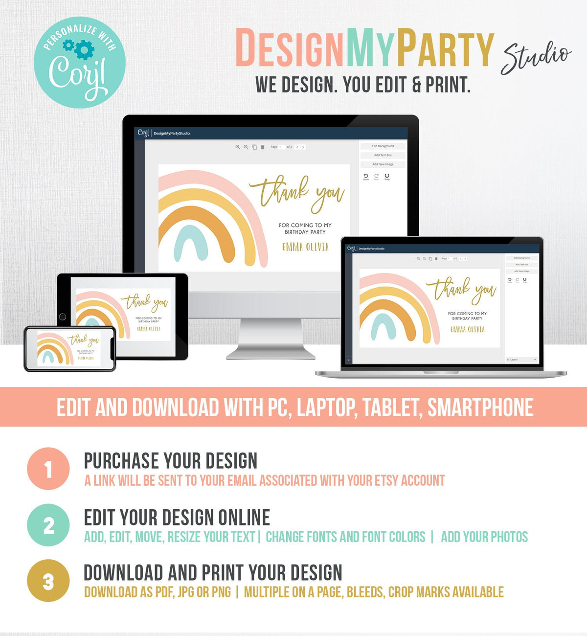 Editable Rainbow Gable Gift Box Label Muted Rainbow Birthday Party Girl Treat Box Rainbow Favor Digital Download Template Printable 0331