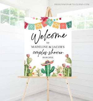 Editable Fiesta Cactus Welcome Sign Couples Shower Welcome Desert Mexican Succulent Taco Bout Love Succulent Corjl Template Printable 0404