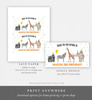 Editable Party Animals Gable Box Safari Animals Birthday Gift Box Labels Party Animals Boy Wild One Download Printable Digital Corjl 0142
