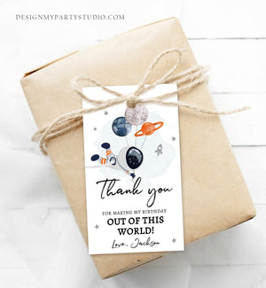 Editable Outer Space Favor Tags Astronaut Birthday Thank you Label Galaxy Gift Tags Trip Out Of World Planets Template Corjl PRINTABLE 0366