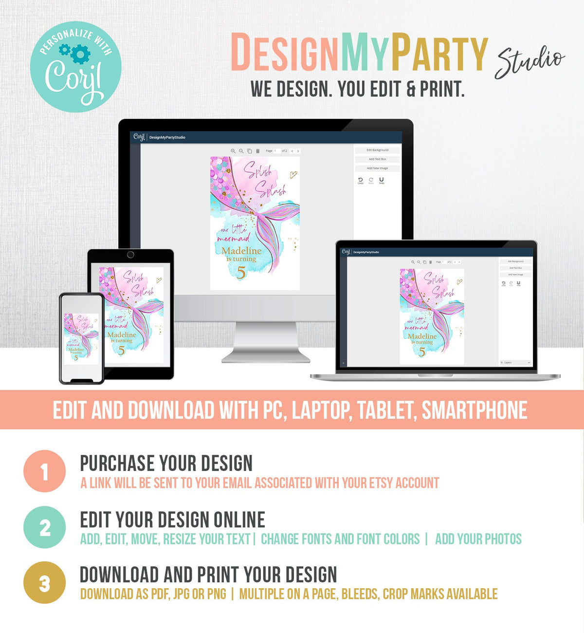 Editable Mermaid Juice Pouch Label Juice Favors Mermaid Birthday Party Girl Pink Under The Sea Digital Download Template Printable 0403