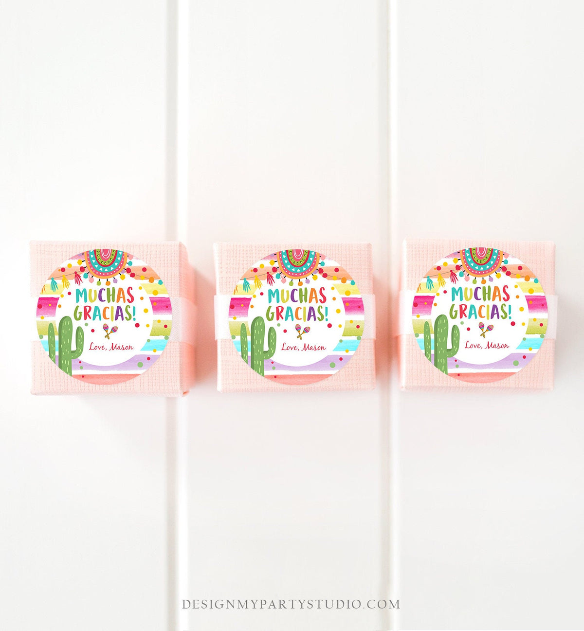 Editable Fiesta Favor Tag Muchas Gracias Thank You Tag Cactus Succulent Mexican Boy Birthday Baby Bridal Shower Taco Template Printable 0134
