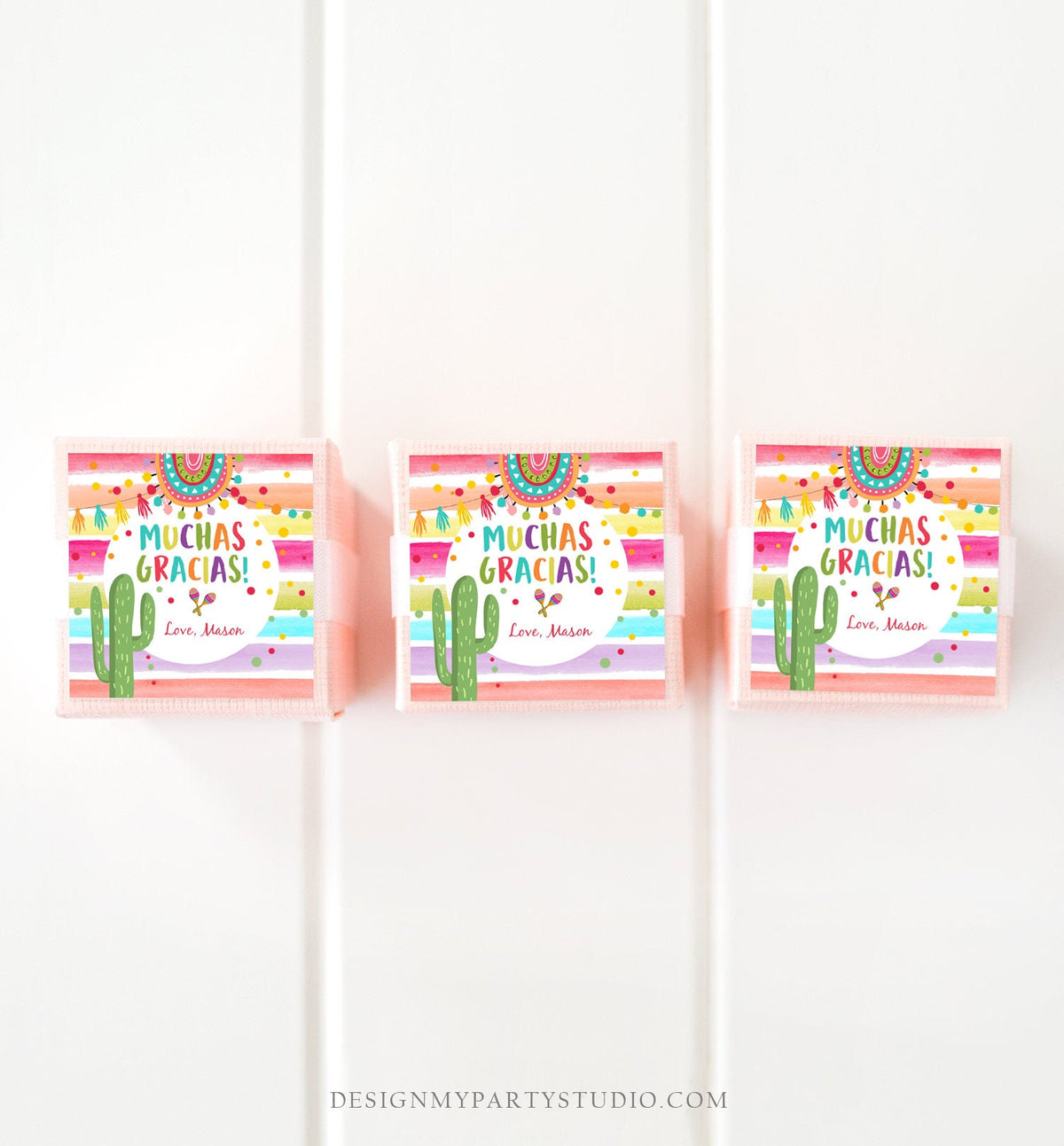 Editable Fiesta Favor Tag Muchas Gracias Thank You Tag Cactus Succulent Mexican Boy Birthday Baby Bridal Shower Taco Template Printable 0134