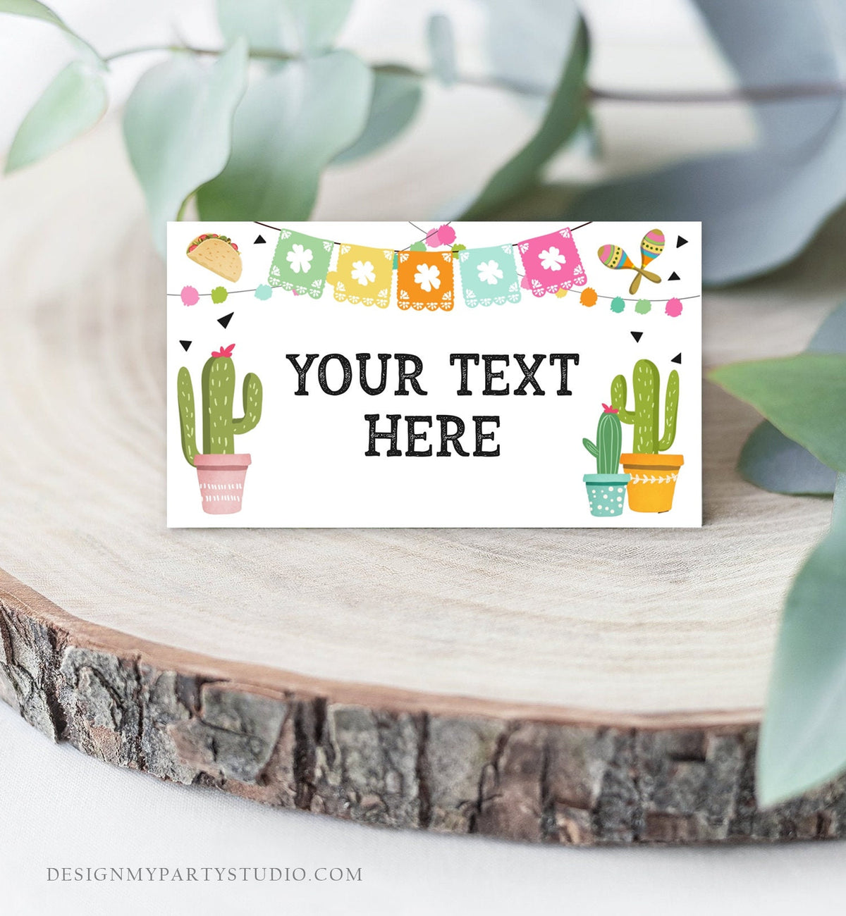 Editable Fiesta Taco Food Labels Fiesta Party Place Tent Birthday Baby Shower Mexican Fiesta Cactus Decor Digital Template Printable 0161